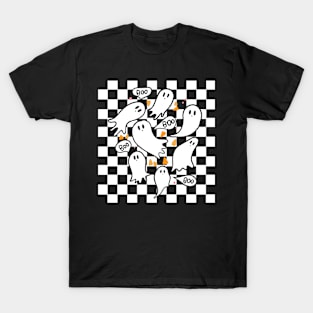 White checkerboard ghost T-Shirt